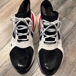 Stella McCartney Black and White Sneakers with Red Accents